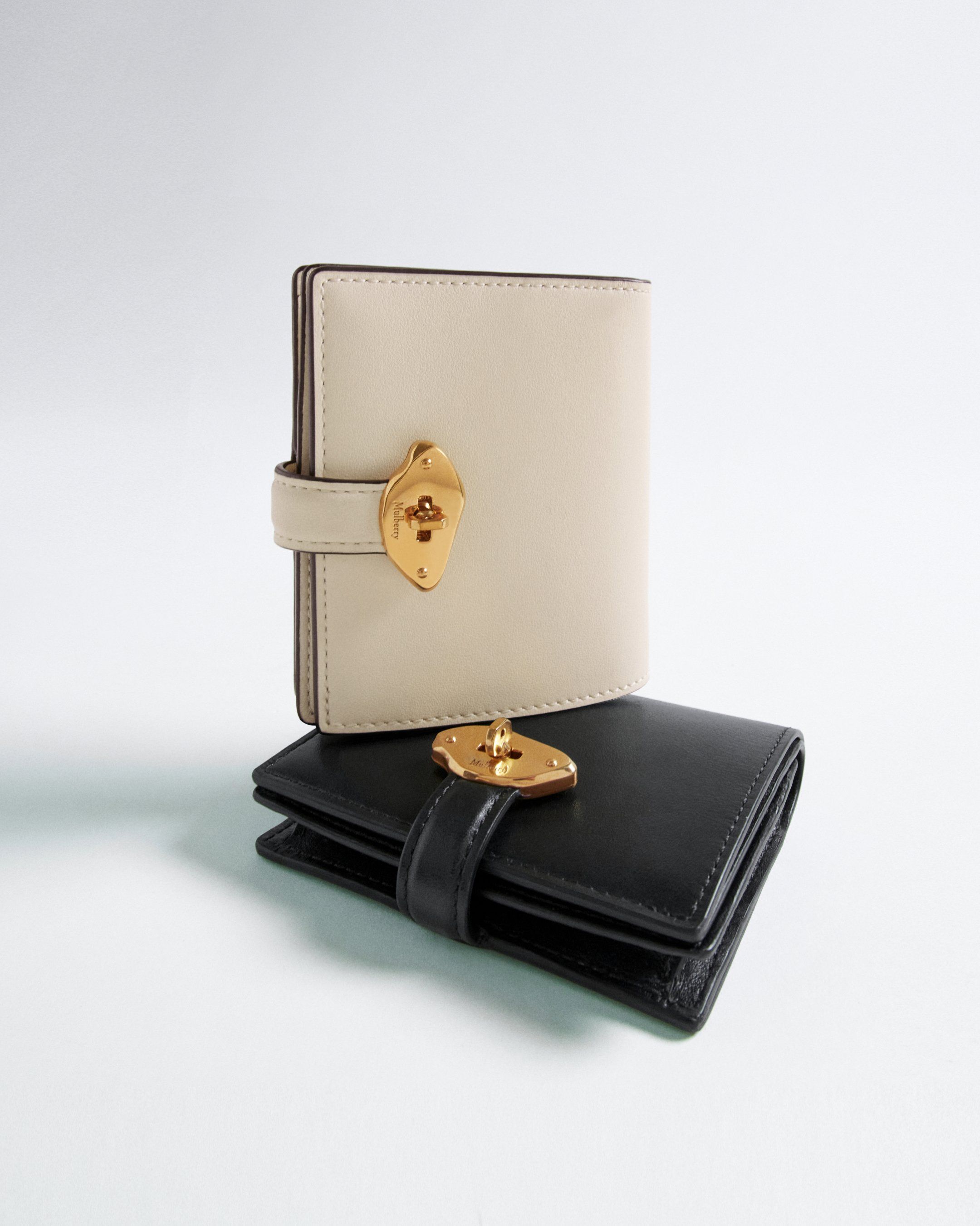 Mulberry Lana compact wallet duo in eggshell and black